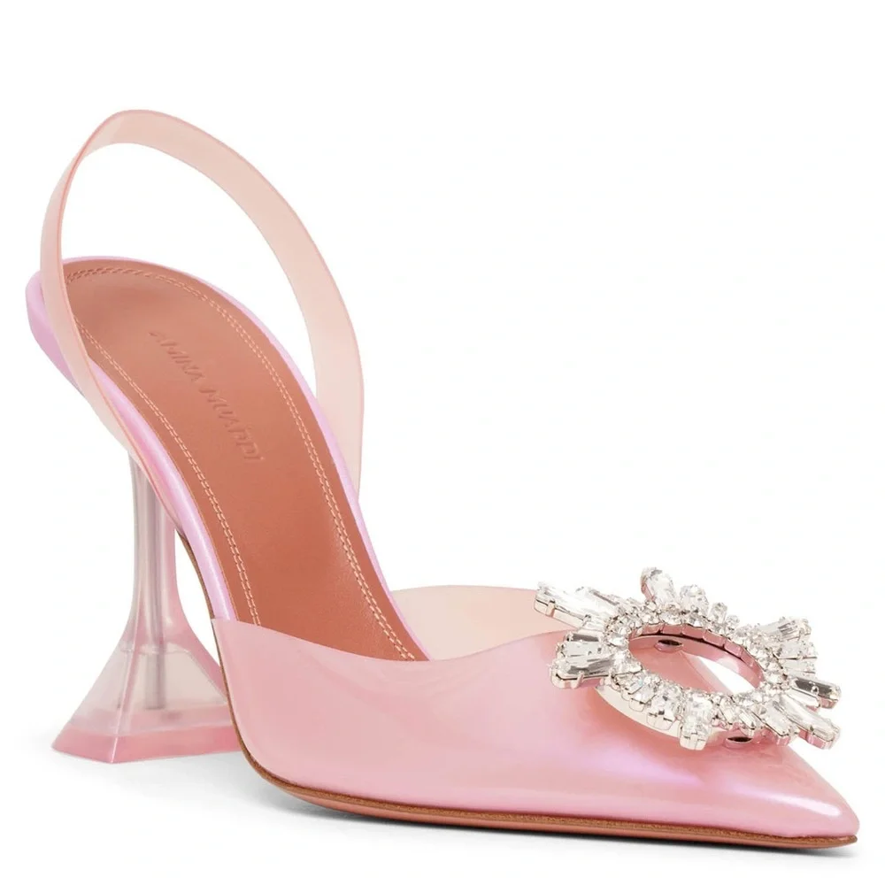 $1105 AMINA MUADDI
Begum sling crystal embellished pink pvc pumps size 36 - Picture 5 of 15